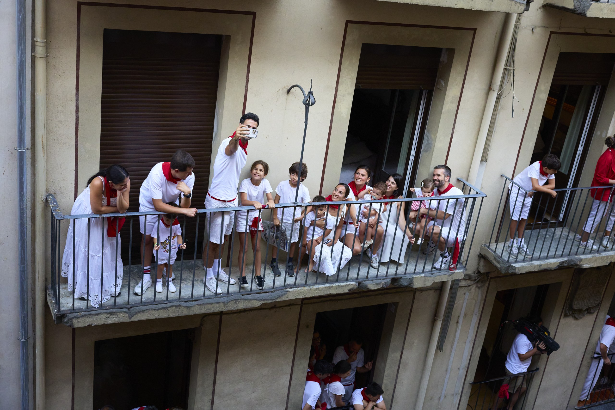 Encierro de San Fermín contemplé depuis un balcon