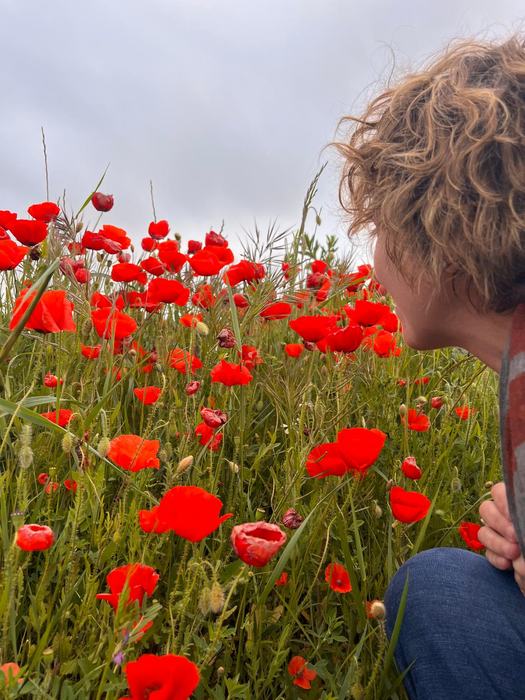 Mónica G. del Canal durante las fiestas de San Fermín en Pamplona