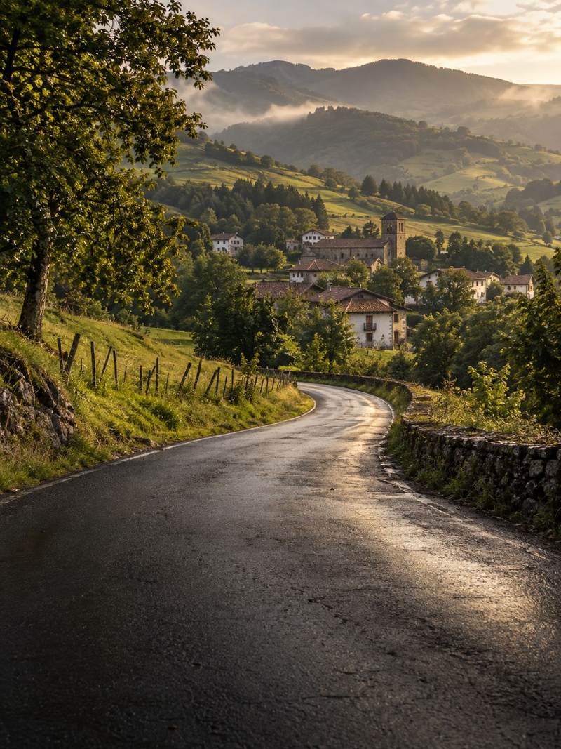 Carretera entre Navarra y Euskadi